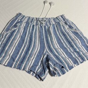 Blue Striped Women's Shorts